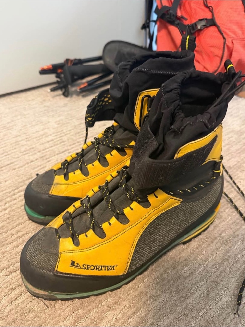 La Sportiva Yellow/Black Mountaineering Boots
